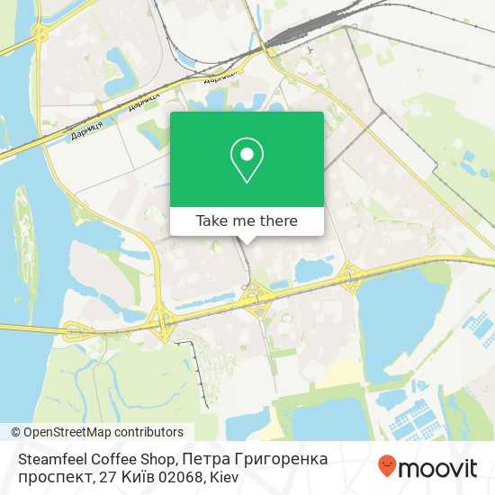 Карта Steamfeel Coffee Shop, Петра Григоренка проспект, 27 Київ 02068