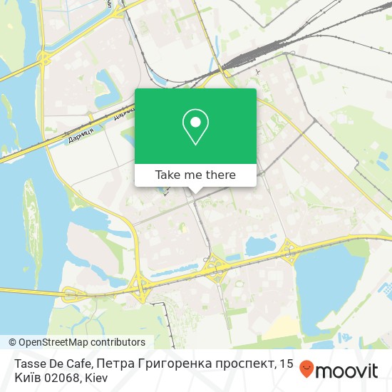 Карта Tasse De Cafe, Петра Григоренка проспект, 15 Київ 02068