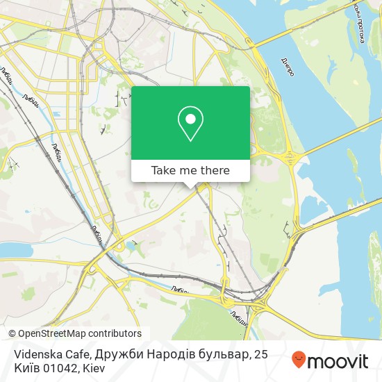 Карта Videnska Cafe, Дружби Народів бульвар, 25 Київ 01042