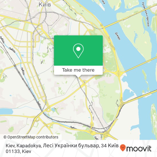 Карта Kiev, Kapadokya, Лесі Українки бульвар, 34 Київ 01133