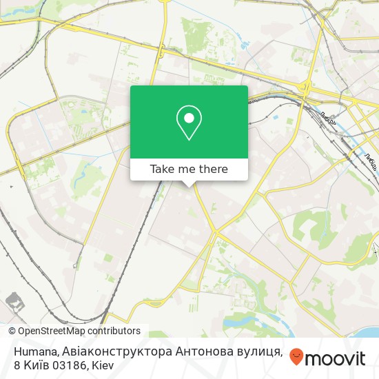 Карта Humana, Авіаконструктора Антонова вулиця, 8 Київ 03186