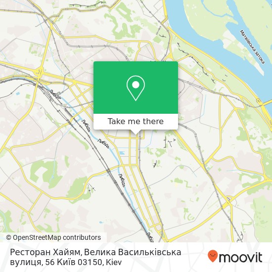Карта Ресторан Хайям, Велика Васильківська вулиця, 56 Київ 03150