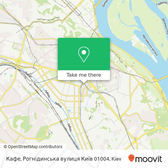 Карта Кафе, Рогнідинська вулиця Київ 01004