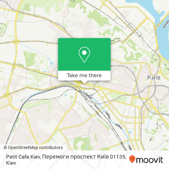 Petit Cafe Kiev, Перемоги проспект Київ 01135 map