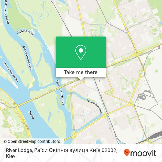 Карта River Lodge, Раїси Окіпної вулиця Київ 02002