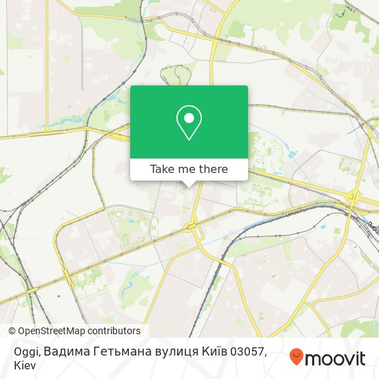 Карта Oggi, Вадима Гетьмана вулиця Київ 03057