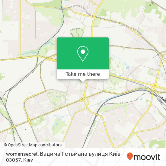 Карта women'secret, Вадима Гетьмана вулиця Київ 03057