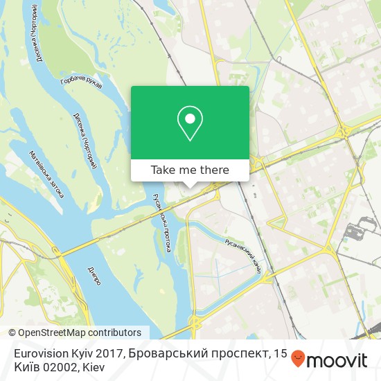 Eurovision Kyiv 2017, Броварський проспект, 15 Київ 02002 map