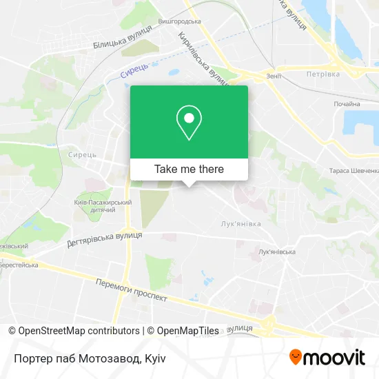 Карта Портер паб Мотозавод