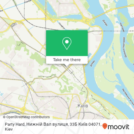 Карта Party Hard, Нижній Вал вулиця, 33Б Київ 04071