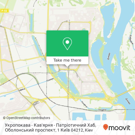 Укропокава - Кав'ярня - Патріотичний Хаб, Оболонський проспект, 1 Київ 04212 map