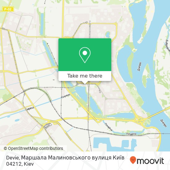 Карта Devie, Маршала Малиновського вулиця Київ 04212