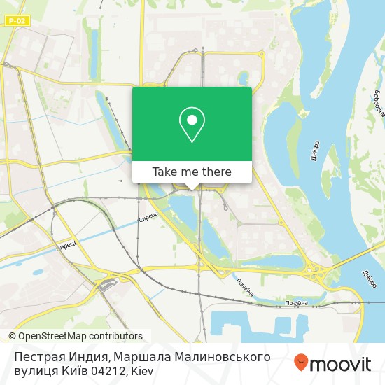 Карта Пестрая Индия, Маршала Малиновського вулиця Київ 04212