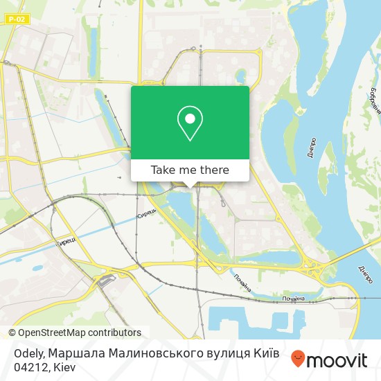 Карта Odely, Маршала Малиновського вулиця Київ 04212