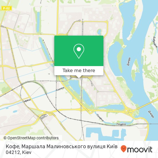 Карта Кофе, Маршала Малиновського вулиця Київ 04212