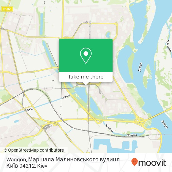 Карта Waggon, Маршала Малиновського вулиця Київ 04212