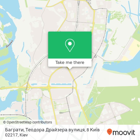 Баграти, Теодора Драйзера вулиця, 8 Київ 02217 map