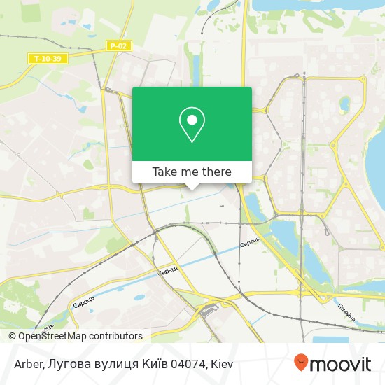 Карта Arber, Лугова вулиця Київ 04074
