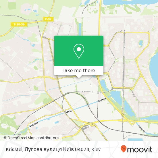 Карта Krisstel, Лугова вулиця Київ 04074