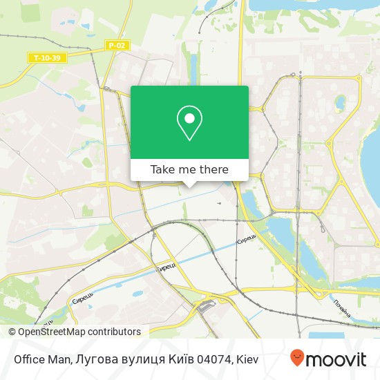 Карта Office Man, Лугова вулиця Київ 04074