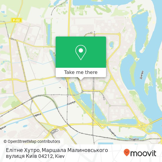 Карта Елітне Хутро, Маршала Малиновського вулиця Київ 04212