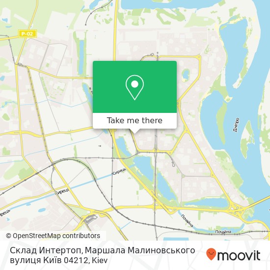 Карта Склад Интертоп, Маршала Малиновського вулиця Київ 04212