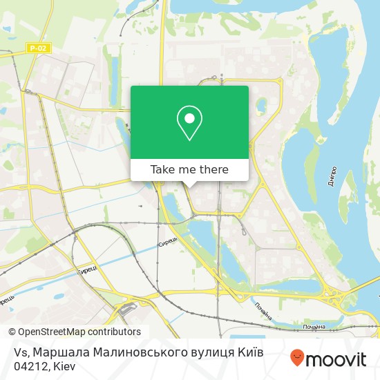 Карта Vs, Маршала Малиновського вулиця Київ 04212