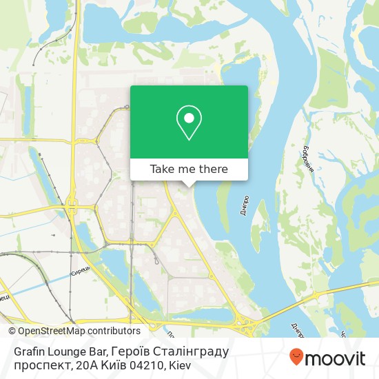 Карта Grafin Lounge Bar, Героїв Сталінграду проспект, 20А Київ 04210