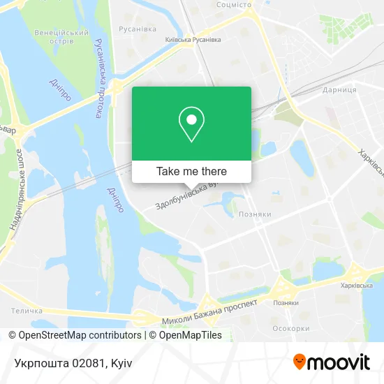 Карта Укрпошта 02081