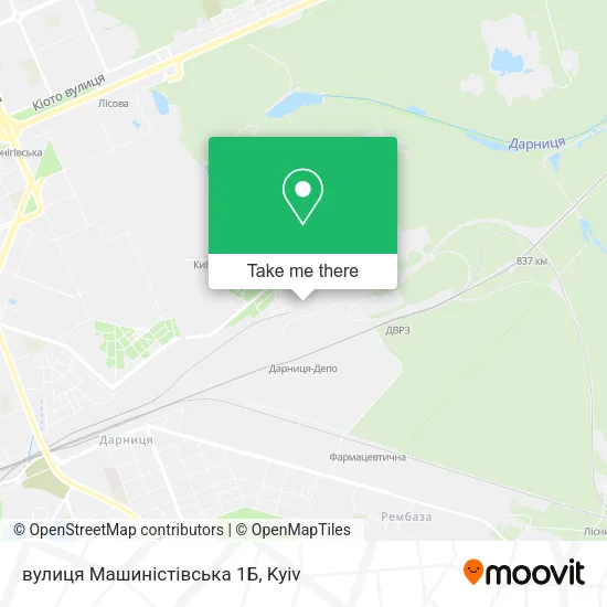 Карта вулиця Машиністівська 1Б