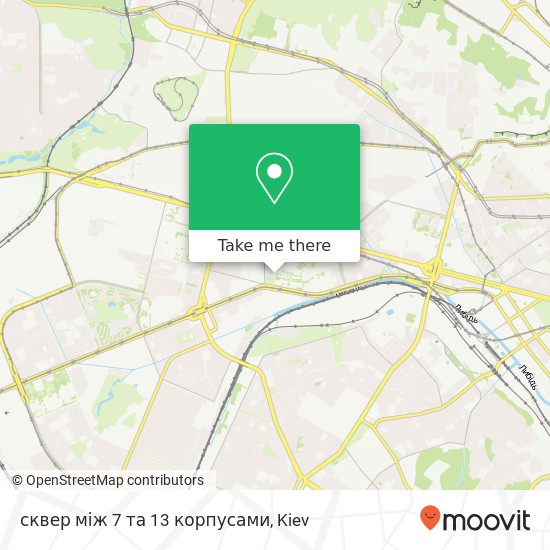 сквер між 7 та 13 корпусами map