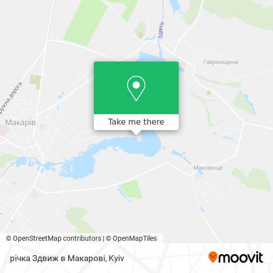 Карта річка Здвиж в Макарові