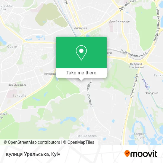 Карта вулиця Уральська