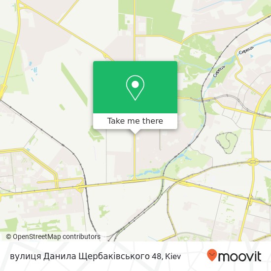 Карта вулиця Данила Щербаківського 48