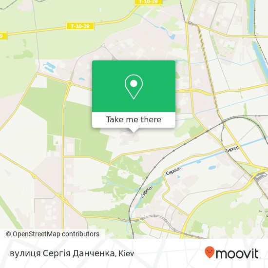 вулиця Сергія Данченка map