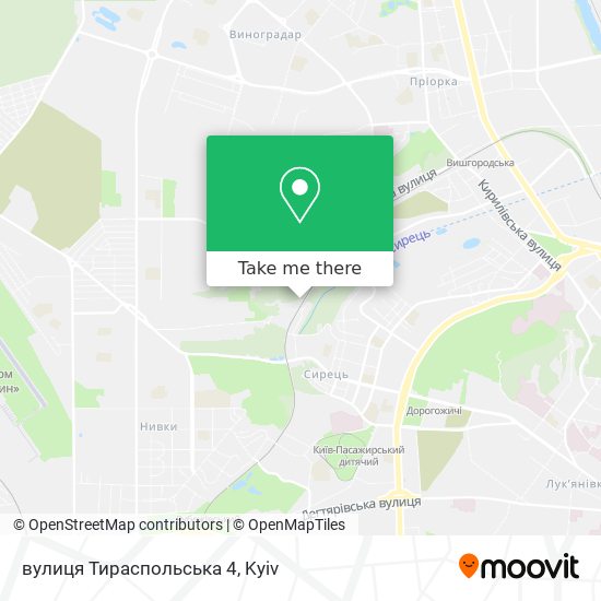 Карта вулиця Тираспольська 4
