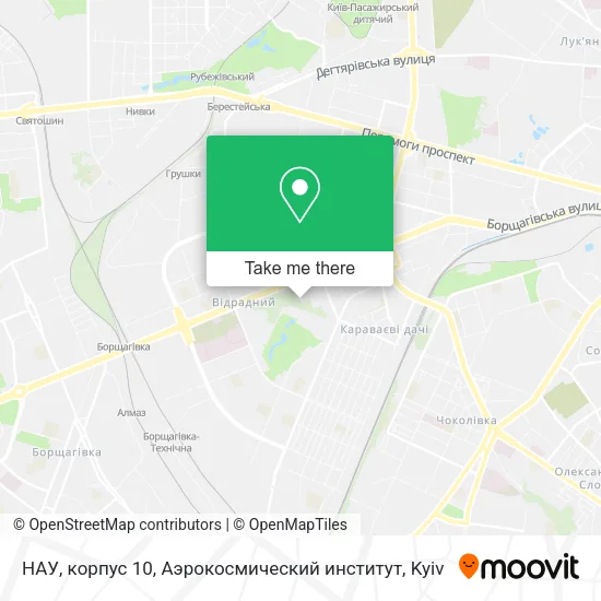 Карта НАУ, корпус 10, Аэрокосмический институт