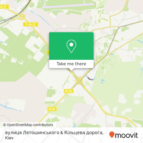 Карта вулиця Лятошинського & Кільцева дорога