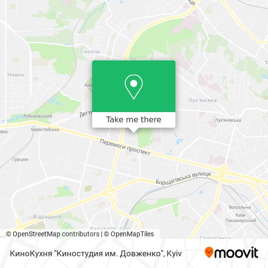 Карта КиноКухня "Киностудия им. Довженко"