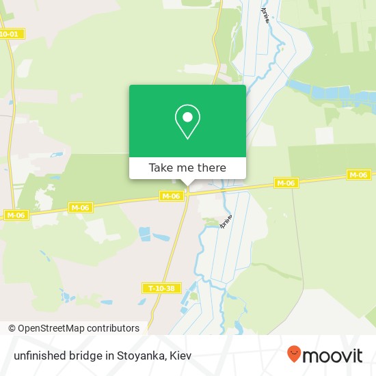unfinished bridge in Stoyanka map