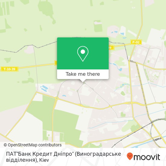 Карта ПАТ"Банк Кредит Дніпро" (Виноградарське відділення)