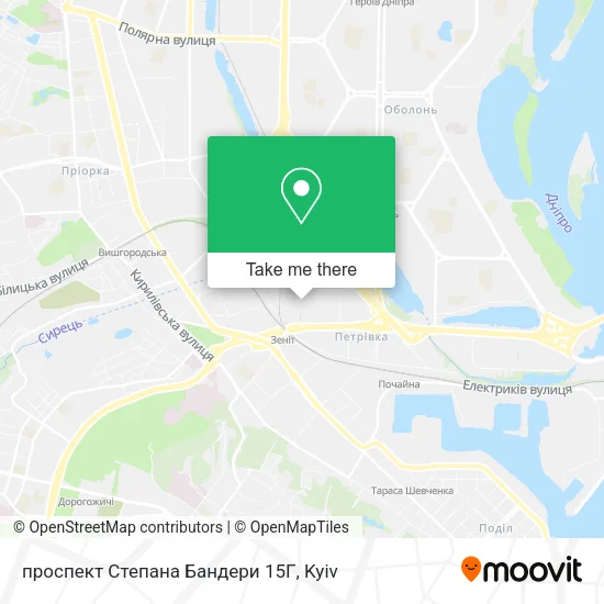 Карта проспект Степана Бандери 15Г