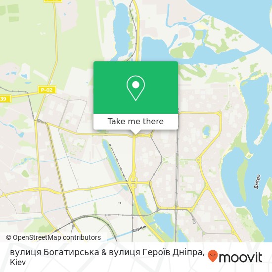 вулиця Богатирська & вулиця Героїв Дніпра map