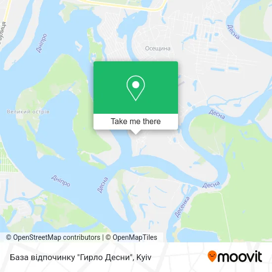Карта База відпочинку "Гирло Десни"
