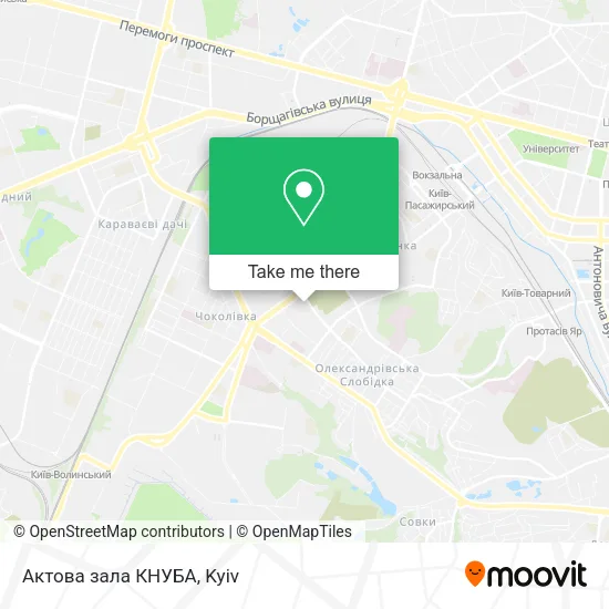 Карта Актова зала КНУБА