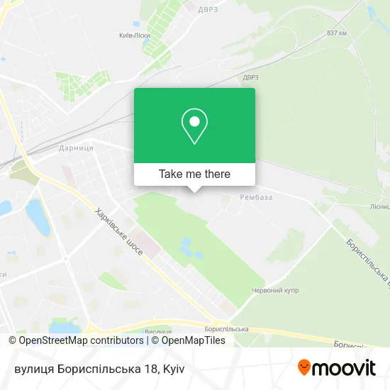 Карта вулиця Бориспільська 18