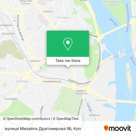 Карта вулиця Михайла Драгомирова 9Б