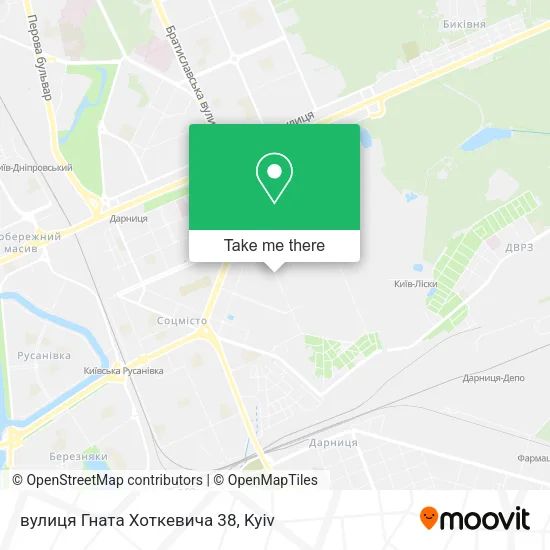 Карта вулиця Гната Хоткевича 38