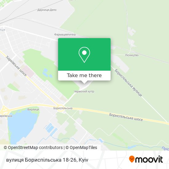 Карта вулиця Бориспільська 18-26