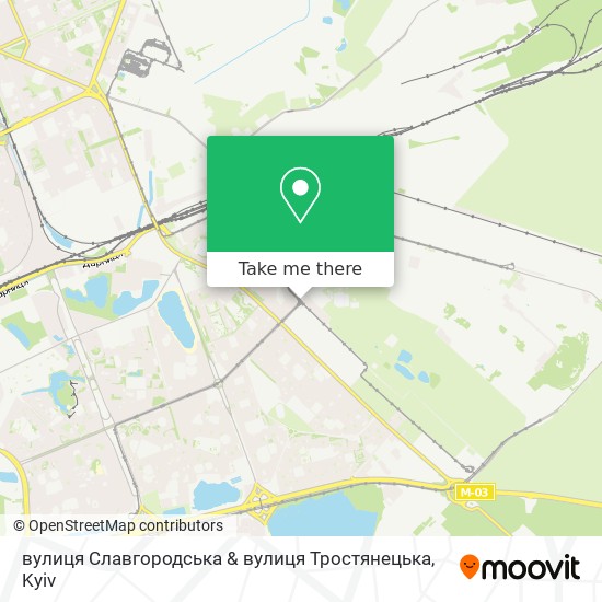 Карта вулиця Славгородська & вулиця Тростянецька
